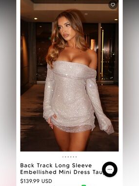 Off-Shoulder Sparkle Mini Dress